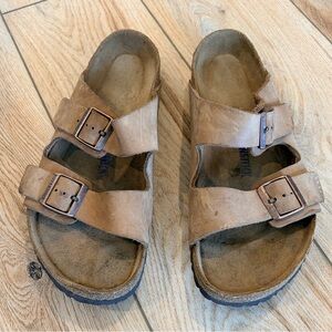 Birkenstock Tan Leather Double-Strap Sandals